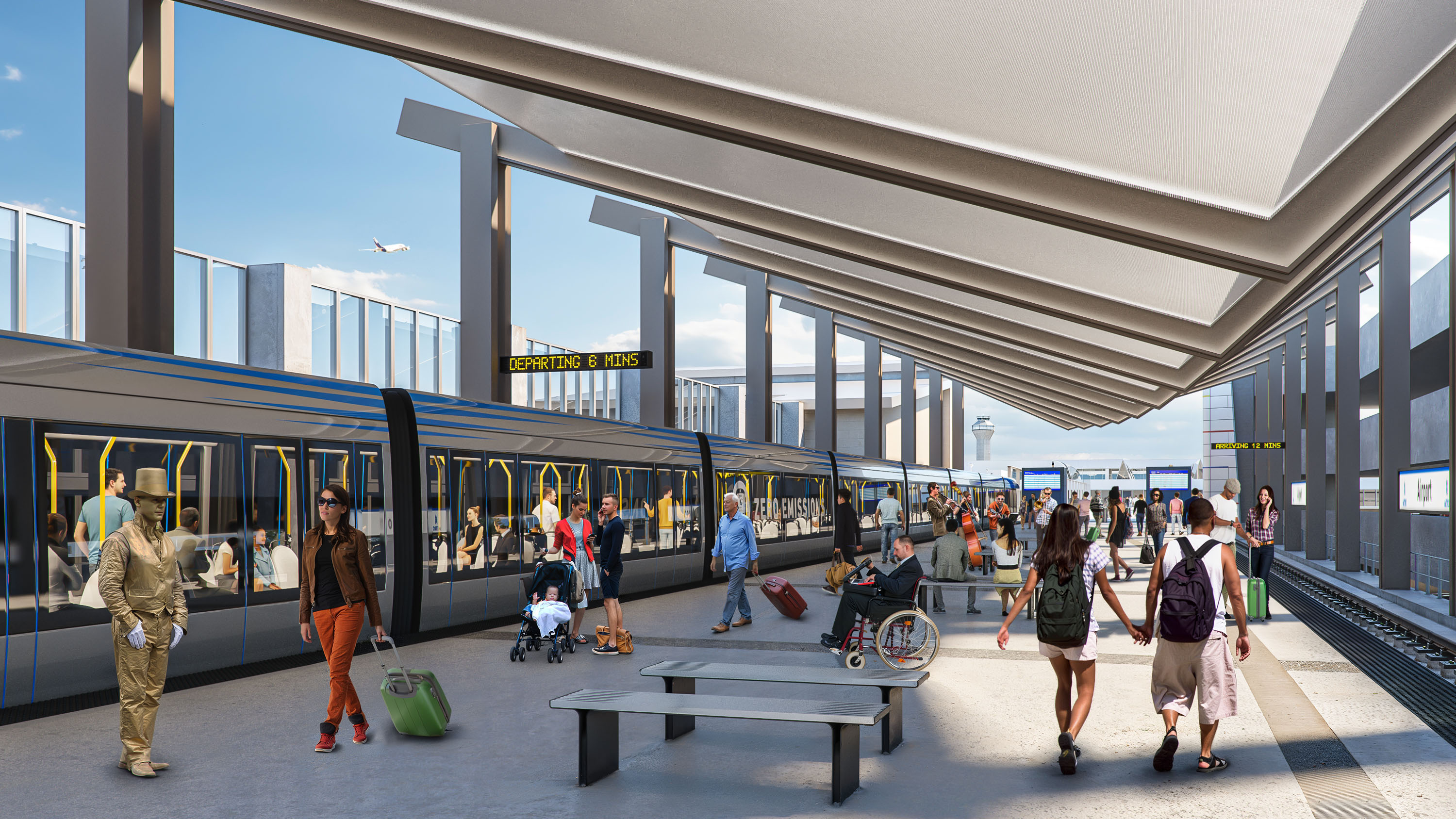 Austin-Bergstrom International Airport passenger transit platform