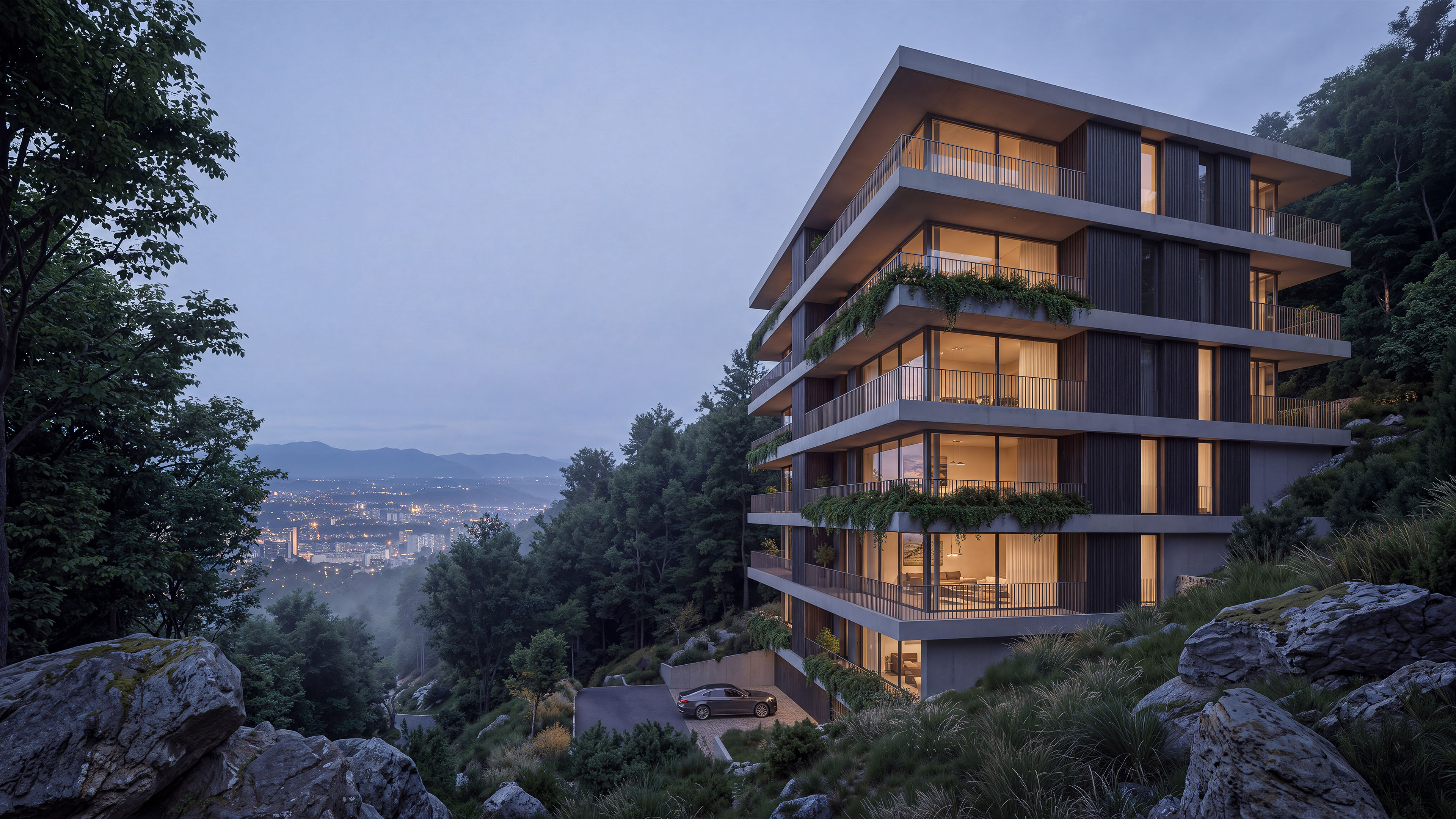 Altura Ridge contemporary residence with terraces and mountain views
