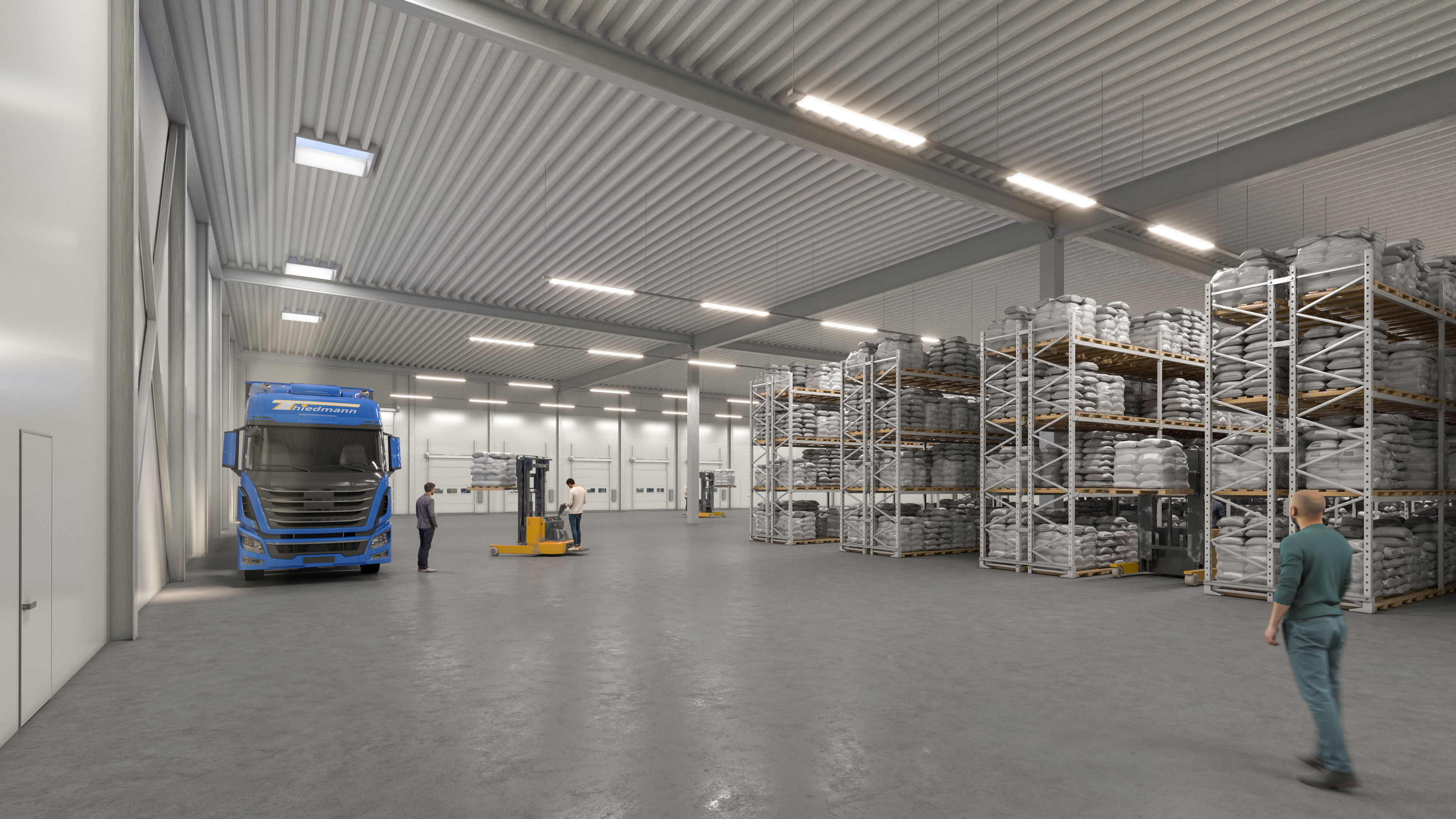Logistikhalle industrial warehouse interior in Leutkirch im Allgäu