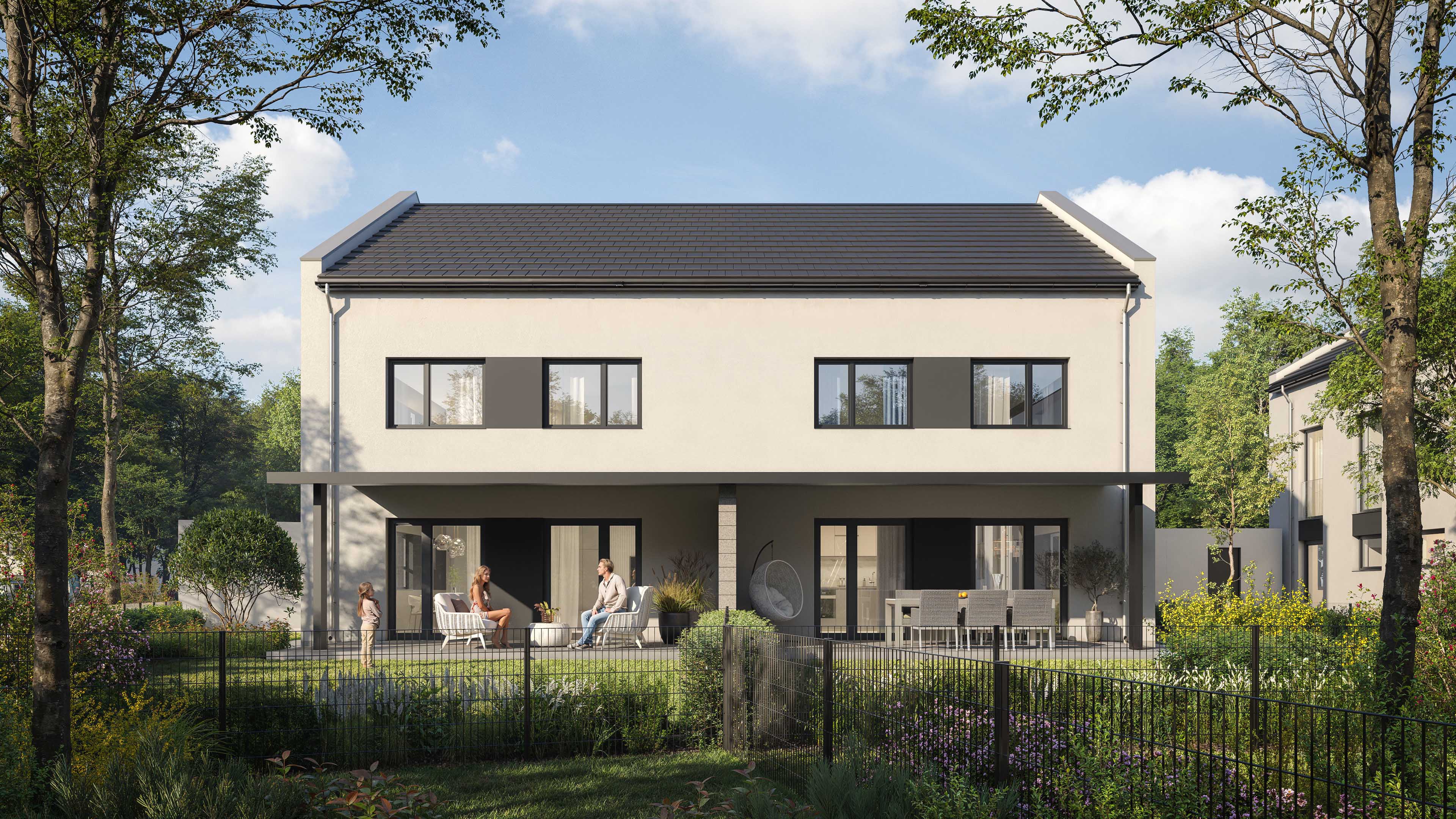 Mamming residential house garden and terrace