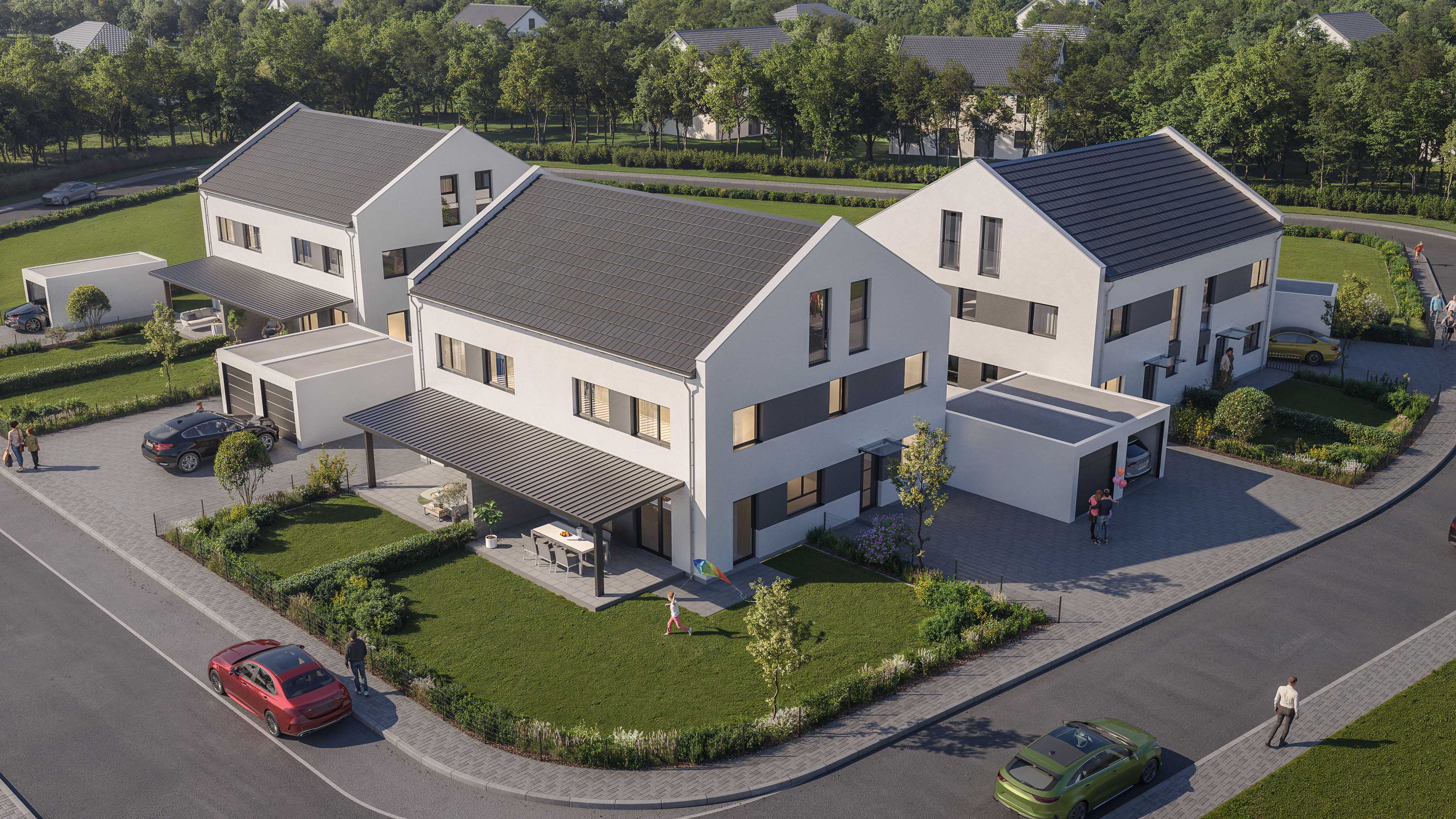 Aerial view of Mamming residential development in Germany