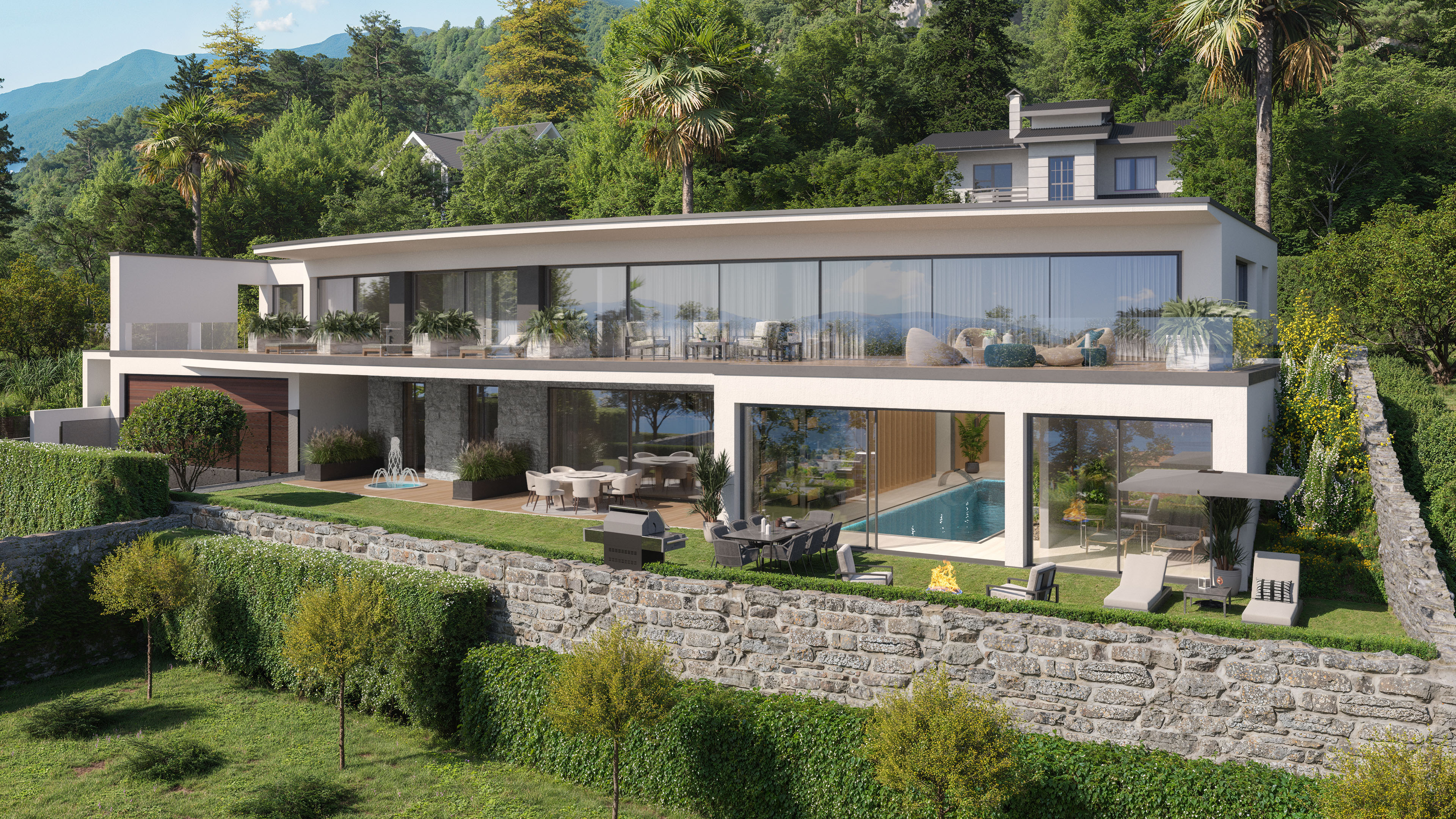 Villa Sanuk luxury villa with garden and panoramic views in Ascona
