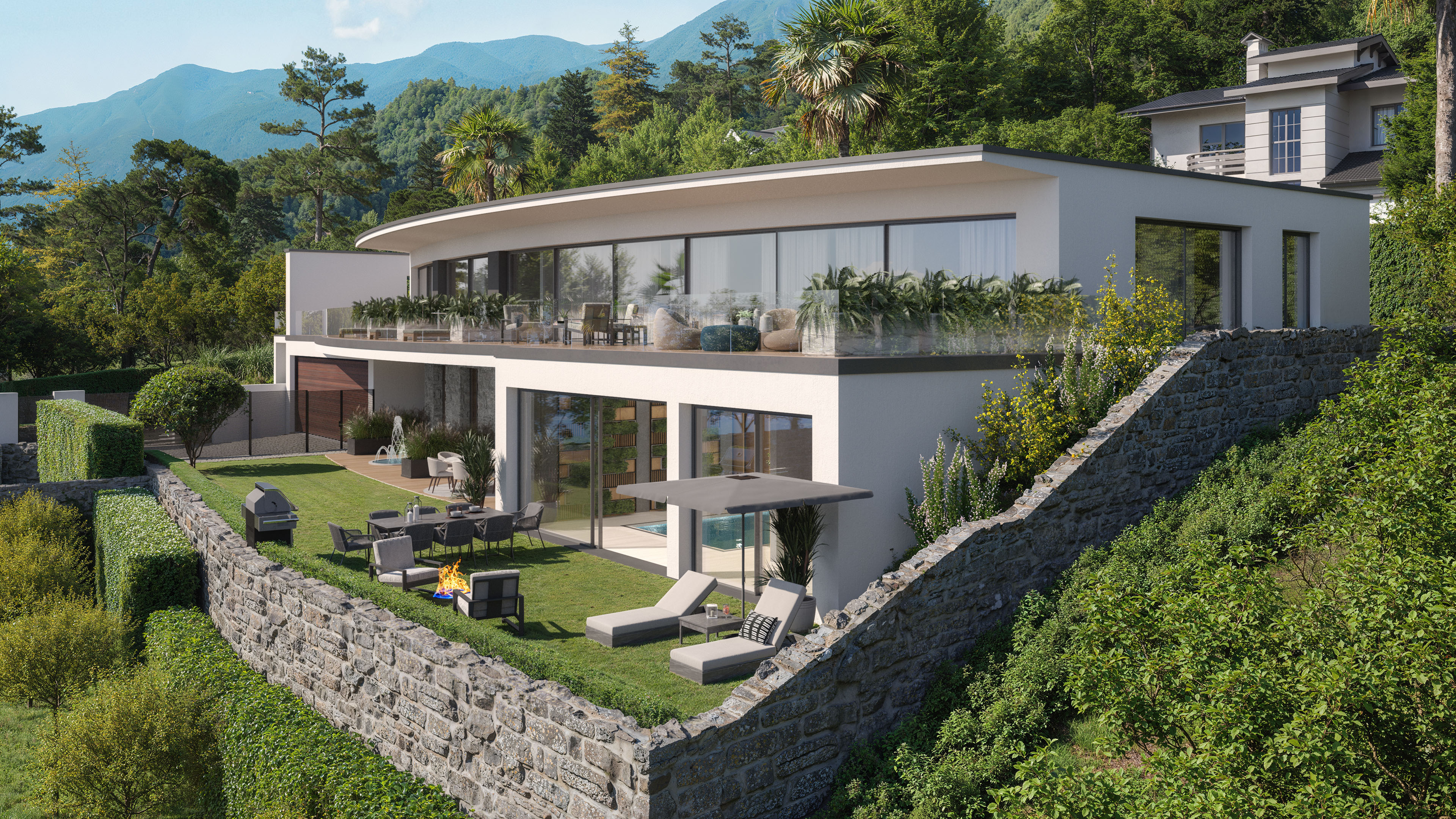 Villa Sanuk contemporary residence with terrace and landscaped garden